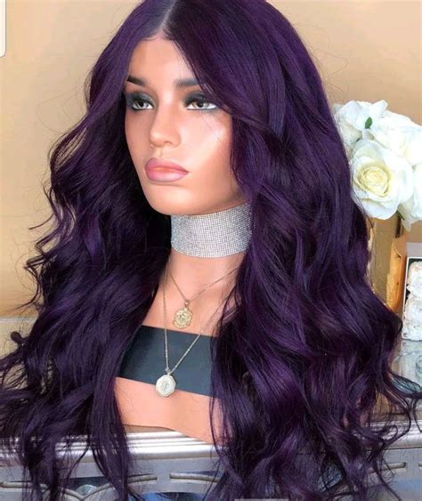 long purple hair wig|dark purple human hair wigs.